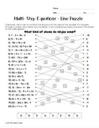 Multi Step Equations Line Puzzle Activity Multi Step Equations Equations Multi Step
