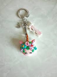 Licorne Realise En Fimo Et Montee En Porte Cle Unique Items Products Handmade Etsy