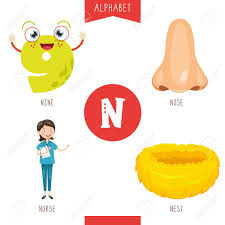 Orange random text color n. Vector Illustration Of Alphabet Letter N And Pictures Royalty Free Cliparts Vectors And Stock Illustration Image 112919393