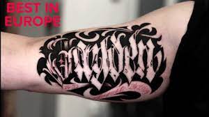 Top tattoo artists command large hourly fees to bring the best out of your tattoo designs and ideas, and for some ink slingers you could wait up to two years before getting the chance to sit in the chair at their tattoo parlor. Top 10 Calligraphy Lettering Tattoo Artists In Europe Youtube