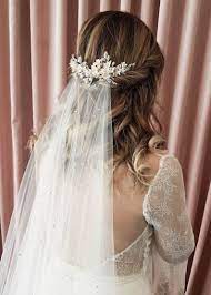 Wisteria Floral Bridal Hair Piece Wedding Headpiece With Etsy Bridal Hair Headpiece Veil Hairstyles Wedding Hairstyles With Veil