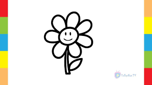 Paint Coloring Pages Drawing Page For Kids Sketch Happy Flower With Children Sketch Coloring Pages Happy Flowers