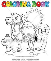 Ausmalbilder Wuste Mit Kamel 1 Clipart K8419465 Fotosearch