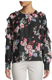 Saks Fifth Avenue Floral Ruffle Blouse Saks Off Fifth Fashion Blouse
