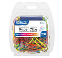 No.1 Regular (33mm) Color Paper Clips (200/Pack) 24 Packs