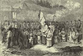 Mi Kmaq Baptized By French At Port Royal Samuel De Champlain Port Royal Wood Engraving