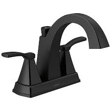 Our delta faucet sandover™ two handle widespread bathroom faucet in chrome model#: Delta Flynn Matte Black 2 Handle 4 In Centerset Watersense Bathroom Sink Faucet With Drain In The Bathroom Sink Faucets Department At Lowes Com