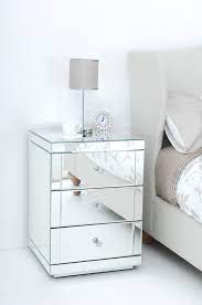 Furniture 1 Drawer Cabinet Tables Mirrored Glass Beside Table Bedroom Furniture Home Home Furniture Diy