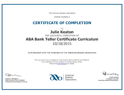 Bank certificate is nothing but a written statement from a bank that you are having a particular amount with their branch (to be shown in canadian dollars). Aba Bank Teller Certificate