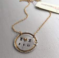Lovestruck Necklace Hammered Heart Necklace Diamond Initial Necklace Hand Stamped Necklace