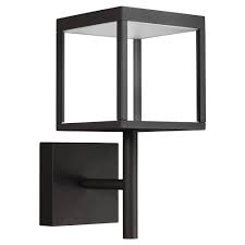 Access Lighting Reveal Medium Square 1 Light Black Led Outdoor Wall Mount Sconce With Clear Glass Diffuser 20080led Bl Clr The Home Depot