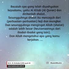 Audio in arabic and bangla. Surah Al Ankabut Ayat 45 Qs 29 45 Tafsir Alquran Surah Nomor 29 Ayat 45