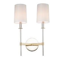 Make sure this fits by entering your model number.; Maxim Lighting International Uptown Satin Brass And Polished Nickel Two Light Wall Sconce 32392ofsbrpn Bellacor