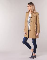 Parcourez la rubrique trenchs pour femme. Tommy Hilfiger Seasonal Single Breasted Trench Camel Trench Femme Spartoo Iziva Com