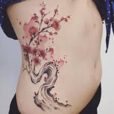 Plum Blossom Rib Cage Tattoo Ribcage Tattoo Cage Tattoos Sunflower Tattoo Shoulder