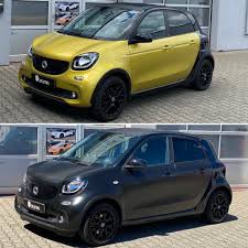 Wir erklären ihnen alles rund um vollfolierung, genehmigung, folierung, tüv usw. Neuer Look Fur Einen Smart Forfour Folierung In Schwarz Matt Carlifting