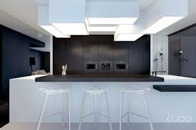 Wnetrza Apartamentu W Bielsko Bialej Kuoo Architects Archinea Architektura Architekci Projekt Gorgeous Apartment Geometric Kitchen White Modern Kitchen