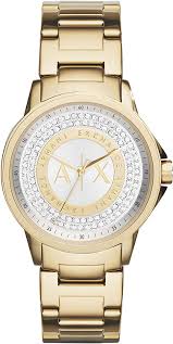 Buy products such as emporio armani men's chronograph stainless steel classic dress watch ar1808 at walmart and save. Amazon Com Armani Exchange Ladies Lady Banks Stainless Steel Watch Color Gold Glitz Dial Model Ax4321 Armani Exchange Watches