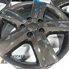Car Alloy Wheels Coated In Carbon Fibre