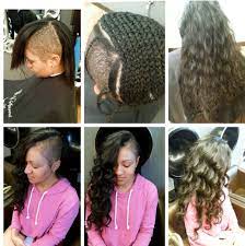 Sew In Shaved Sides Braid Extensions Wavy Human Hair Half Shaved Hair Shaved Side Hairstyles Long Hair Color