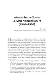 PDF) Women in the Soviet Latvian Nomenklatura (1940–1990