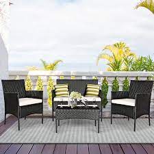 Post your items for free. Costway 4pcs Patio Rattan Cushioned Sofa Coffee Table Backyard Porch Walmart Canada