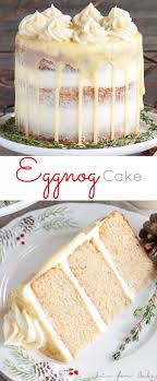 This Rum Spiked Eggnog Cake With Cream Cheese Frosting And White Chocolate Ganache Is Just The Thing To W Holiday Desserts Eggnog Cake Holiday Baking