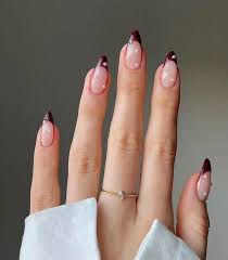 Burgundy Red French White Pearl Pink Nude Long Almond Luxury Press on Nails  - Etsy Israel