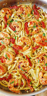Shrimp Scampi Pasta With Sun Dried Tomatoes Summer Italian Mediterranean Recipe Scampi Pasta Shrimp Linguini Shrimp Scampi Linguine
