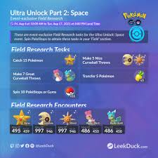 To tuesday, august 17 at 8 p.m. Space Ultra Unlock Part 2 Leek Duck Pokemon Go News And Resources