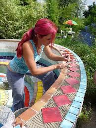 Mosaik Bine Brandle Mosaik Mosaikgarten Bemalte Bodenfliesen