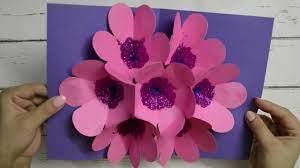 Article by i heart crafty things. Easy To Make Pop Up Flower Card In 10 Minutes Youtube