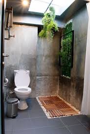 Simple outdoor shower with curved shower curtain rod. 9 Natural And Nature Bathroom Inspiration And Ideas 3 A Virtual Zone Ide Kamar Mandi Kamar Mandi Desain Toilet