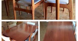 Vintage Mid Century Modern Dining Table With Set Of 4 Teak D Scan Dining Chairs Midcentury Modern Dining Table Modern Dining Table Dining Table