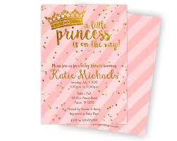 Inspired by fairy tale themes, these online baby shower invitations feature these unique baby shower invitations for boys feature a contemporary design and color palette, with the invite wording cleverly integrated among. Princess Baby Shower Invitation Pink Gold Party Print Express Online Store Powered By Storenvy
