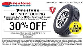 30 Off Firestone Affinity Touring Tire Coupon January 2016 Firestone Brake Service Coupons