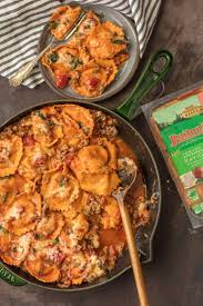 Cheese Ravioli Is A Classic Pasta Dish But I Took It Up A Notch With This One Pan Cheese Ravioli Ravioli Recipe Sausage Ravioli Recipe Italian Sausage Recipes
