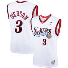 Alle iverson sixers philadelphia 3 basketball jersey★. Men S Mitchell Ness Allen Iverson White Philadelphia 76ers 2000 Hardwood Classics Swingman Player Jersey