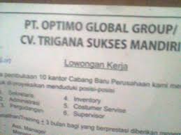 Maybe you would like to learn more about one of these? Loker Pt Optimo Global Grup Pekanbaru Karir Riau