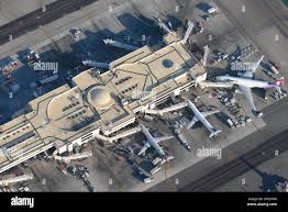 Terminal 5 at Los Angeles International Airport, USA. Passengers terminal 5  at LAX Airport aerial view. Airlines from United States Stock Photo - Alamy