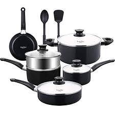 Black And White Pots And Pans Cooksmark White Ceramic Nonstick Cookware Set Aluminum P Https Www Amazon Com Dp B01mr8p3y3 Ref Pots And Pans Sets Ceramic Nonstick Cookware Cookware Set