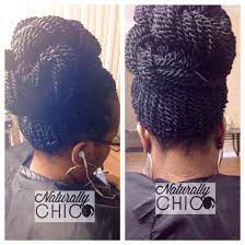 Crochet Senegalese Twists Styled In Bun Updo Style Senegalese Twist Hairstyles Crochet Hair Styles Twist Hairstyles