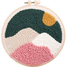 You can combine two or more different stitch patterns to produce your own designs. Diy Landscape Latch Hook Kits For Kids Beginner Rug Hooking Crafts Knitting Embroidery Kit Punch Needle Starter Kit With Punch Needle Colorful Yarn Walmart Canada