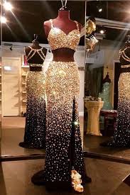 Black And Gold 2 Piece Prom Dress Pin On Prom Dresses