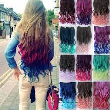 2 Tone Colored Ombre Hair Extensions Colorful Hair Clip In Hair Extensions Clip On Hairpiec Colored Hair Extensions Highlights Curly Hair Ombre Hair Extensions