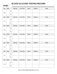 Printable Blood Glucose Chart With Days
