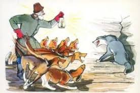 волк ночью думая залезть в овчарню попал на псарню Basnya Krylova Volk Na Psarne Chitat Onlajn