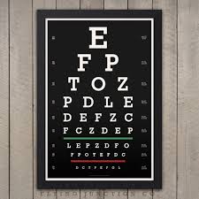 Eye Chart Print Classic Snellen Vintage Look Products In
