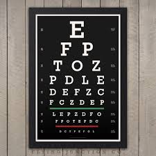 eye chart print classic snellen vintage look products in