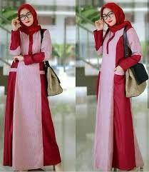 Jinan Dress Maroon 70rb Mat Baloteli Mix Katun Salur Kancing Depan Pakaian Wanita Model Pakaian Hijab